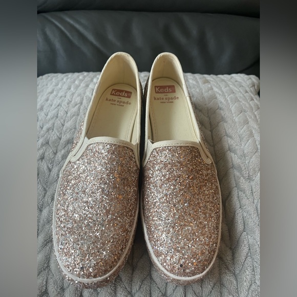 Keds x Kate Spade Women's Triple Decker Kate Spade Glitter/Cream Sneakers - NEW - Picture 2 of 4